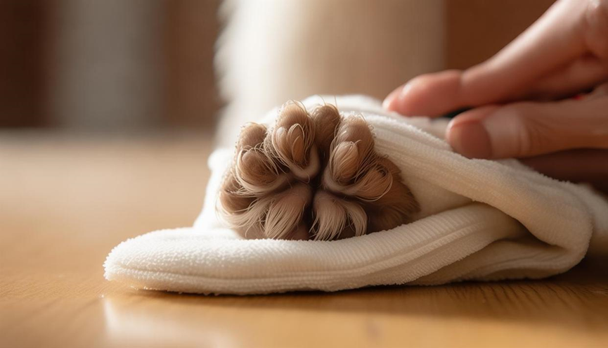 Cleaning between a dog